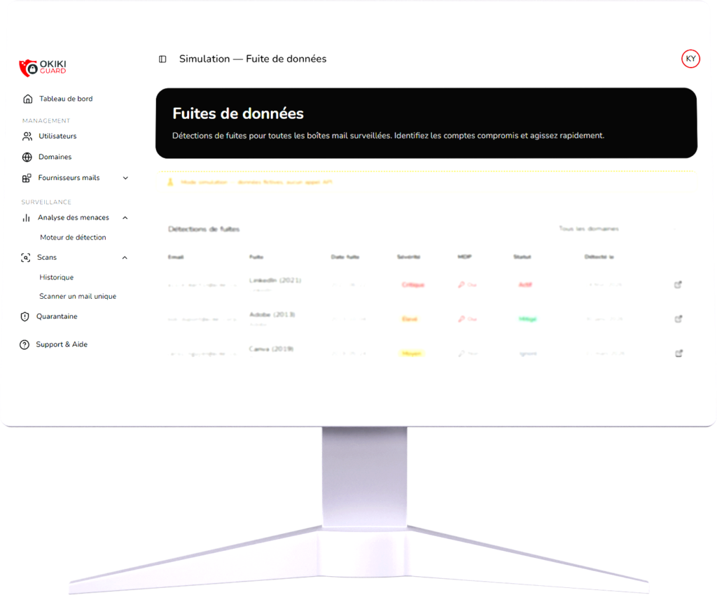 Interface de simulation